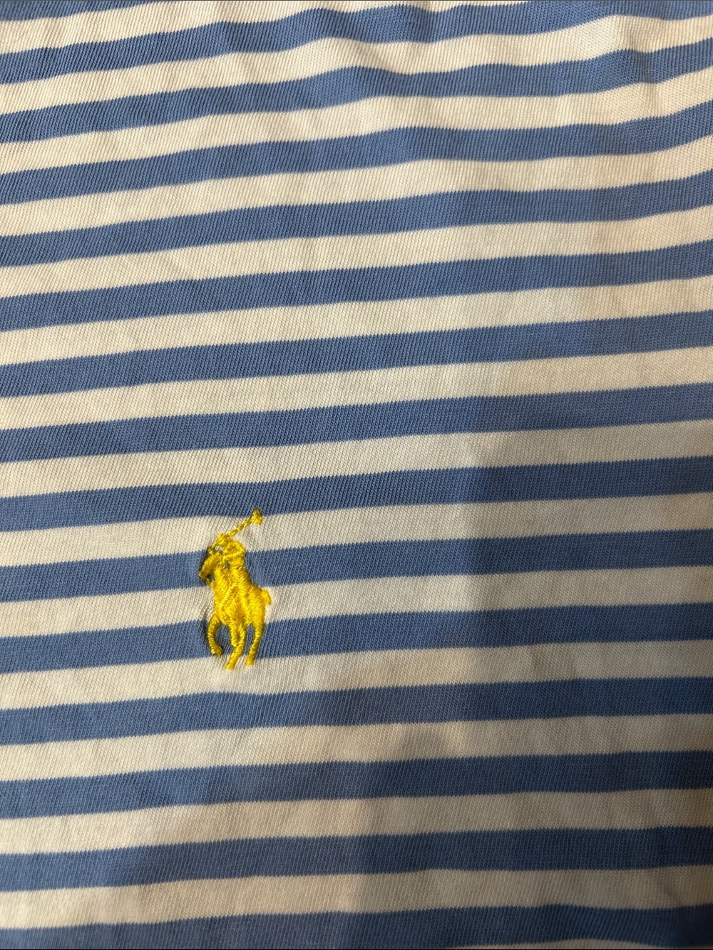 Polo by Ralph Lauren White & Blue Striped Tee with Green Neck Trim - Picture 3 of 7
